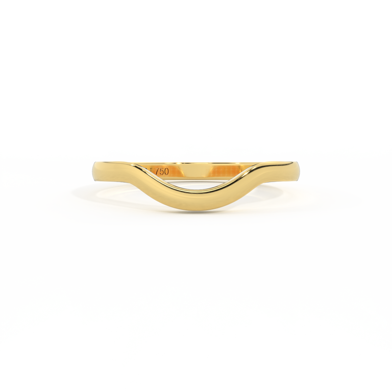The Curved Band, Plain, 18K Yellow Gold Ring
