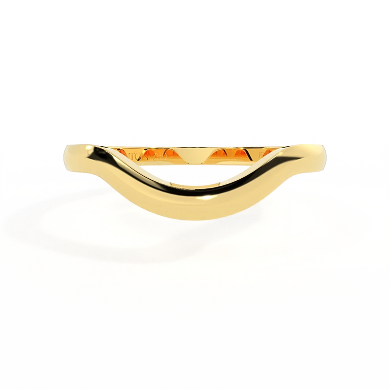 Treasure Box The Curved Band Plain 18K Yellow Gold