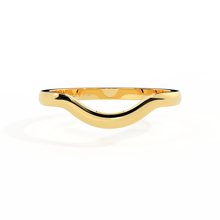 The Curved Band, Plain, 18K Yellow Gold Ring