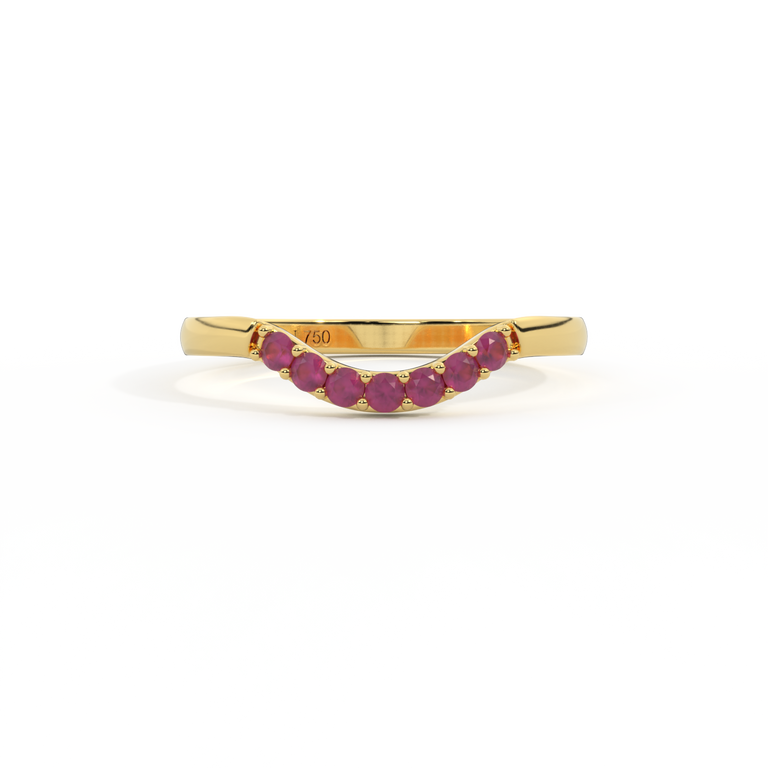 The Curved Band, Ruby, 18K Yellow Gold Ring