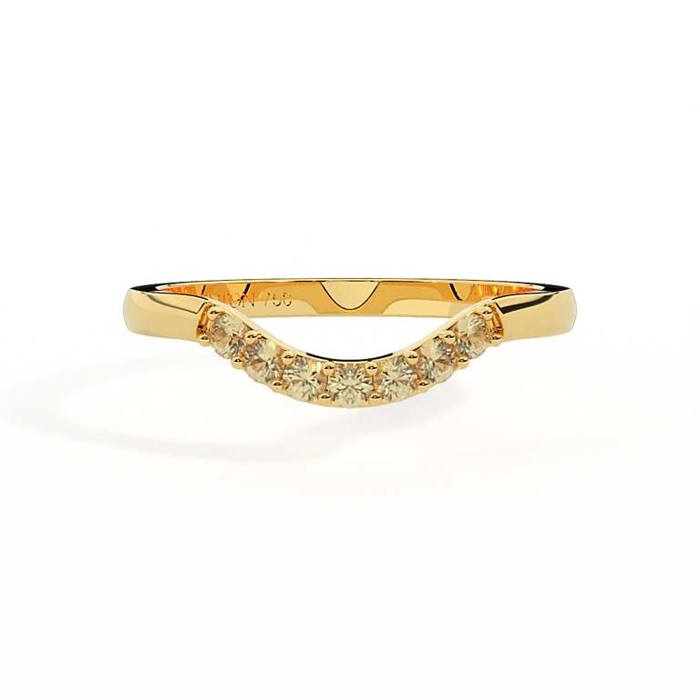 The Curved Band, Yellow Sapphire, 18K Yellow Gold Ring