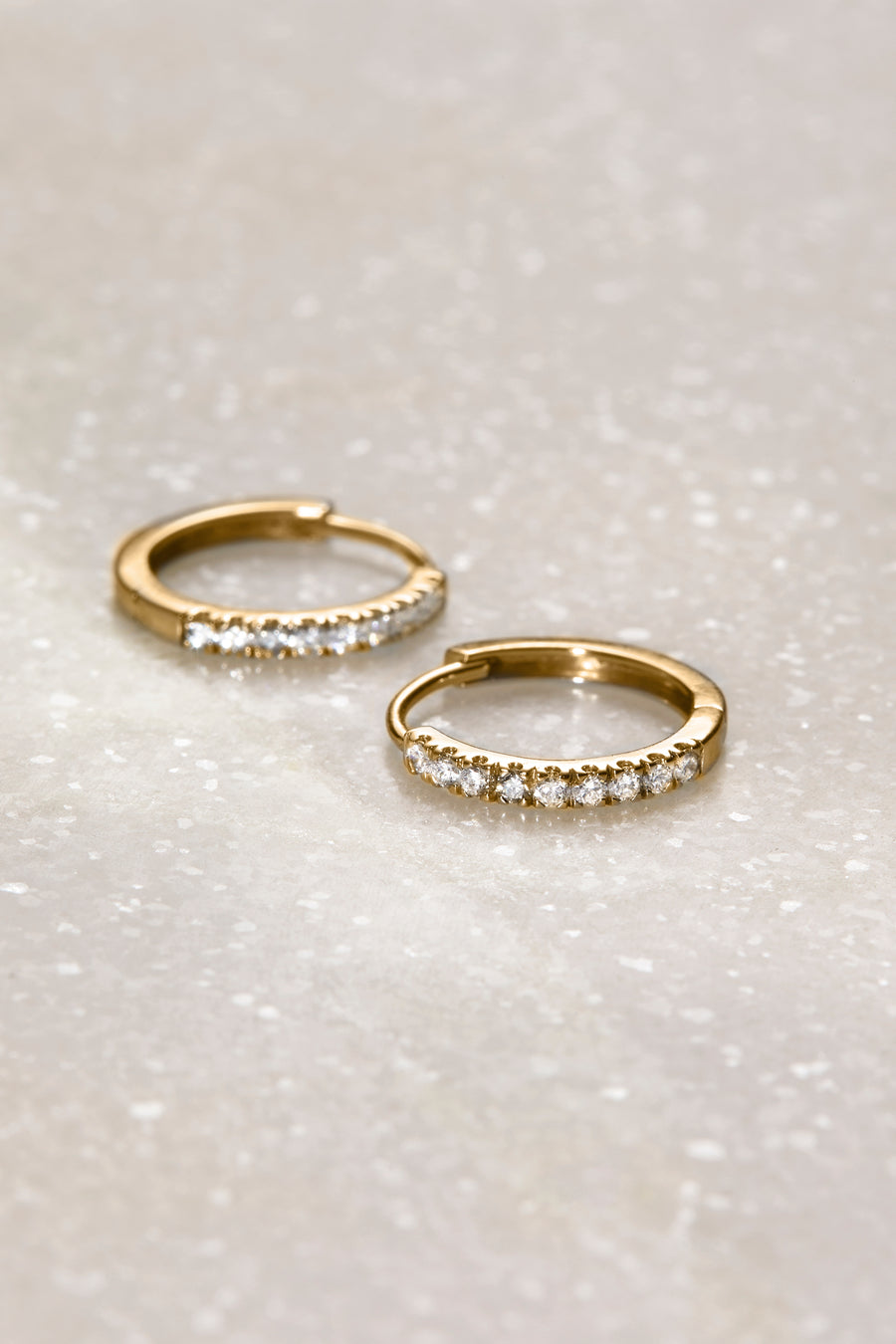 Lab Diamond Yellow Gold Hoops