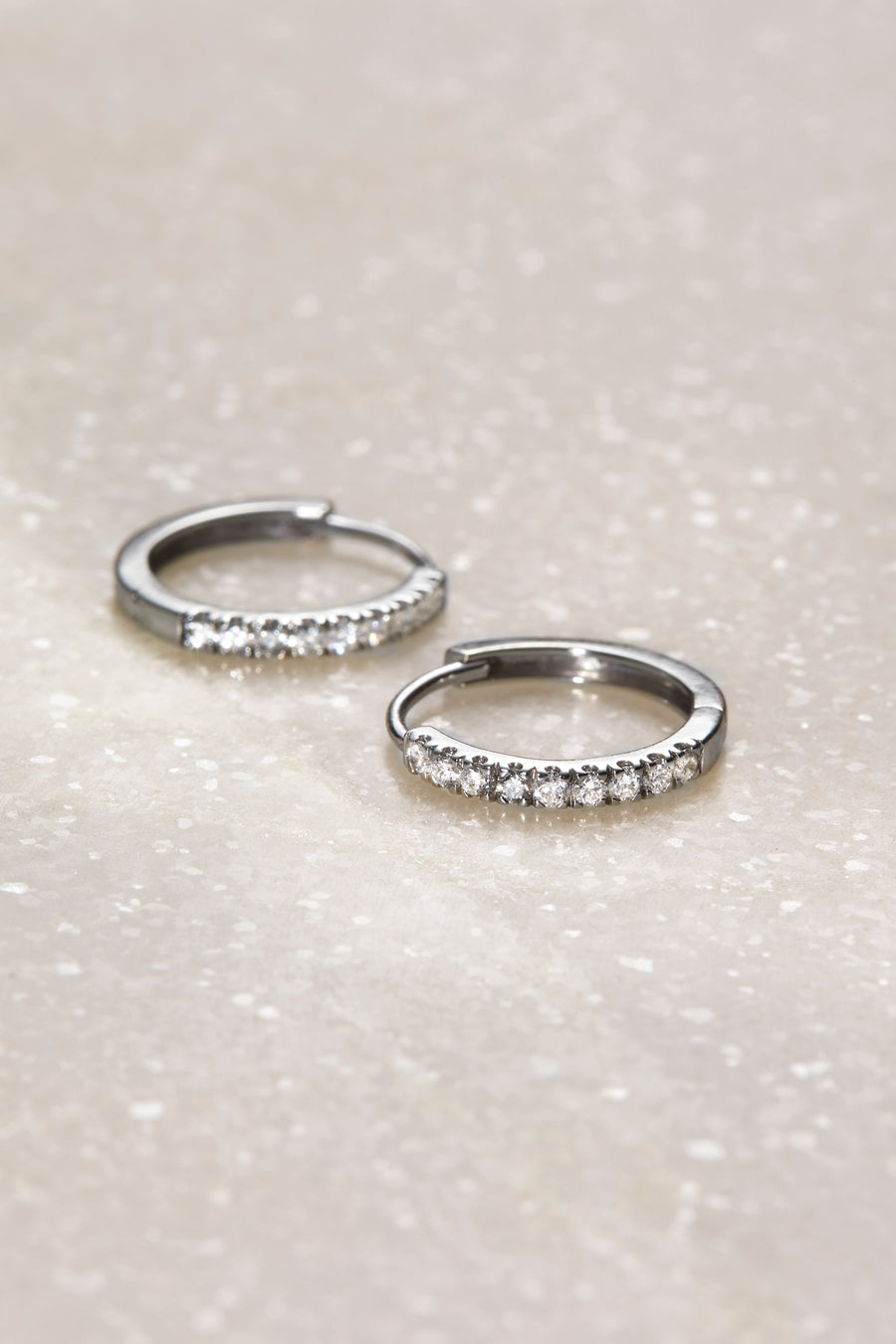 Lab Diamond White Gold Hoops
