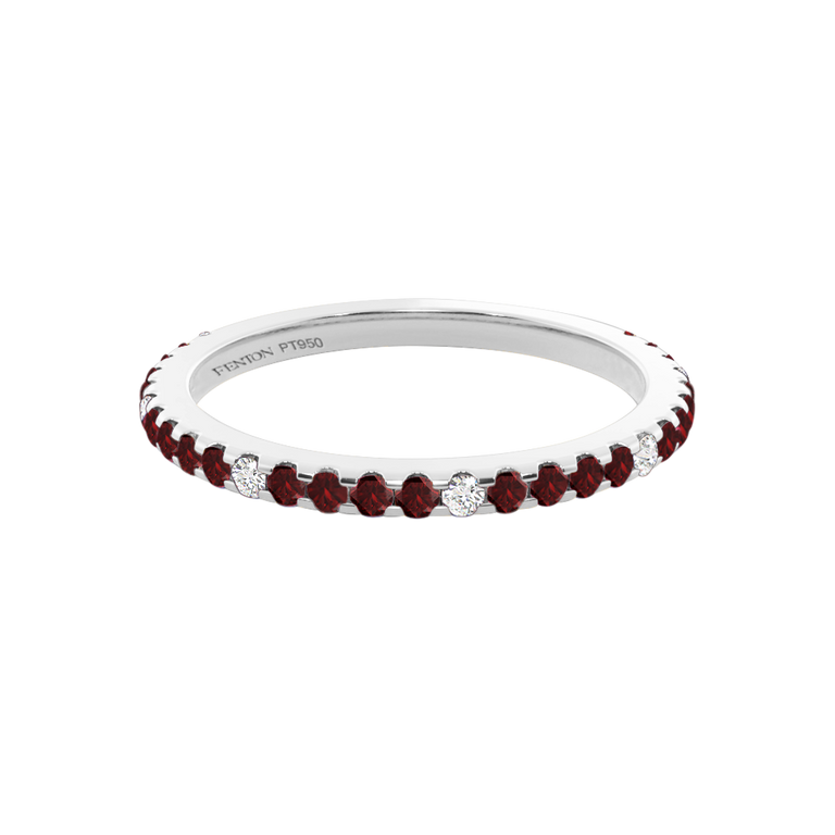 The Eternity Band Garnet Platinum Ring