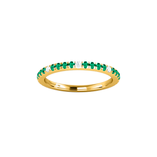 Treasure box Eternity band Emerald 18K Yellow Gold