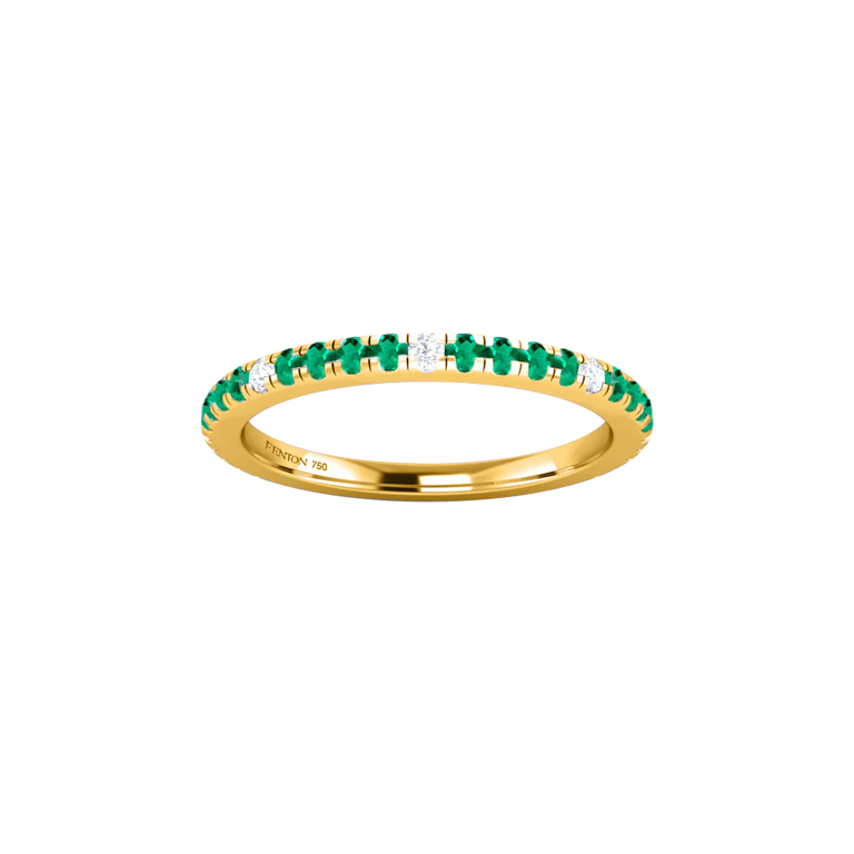 Treasure box Eternity band Emerald 18K Yellow Gold