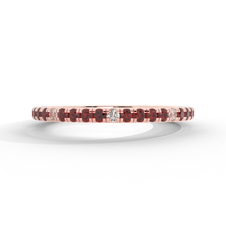 The Eternity Band Garnet 18K Rose Gold Ring