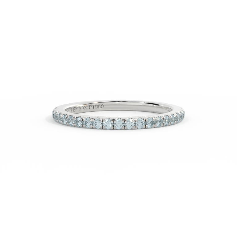 Treasure box Eternity band Aquamarine 18K White Gold