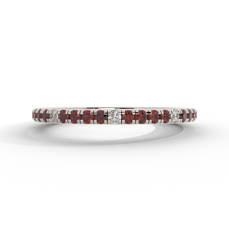The Eternity Band Garnet 18K White Gold Ring