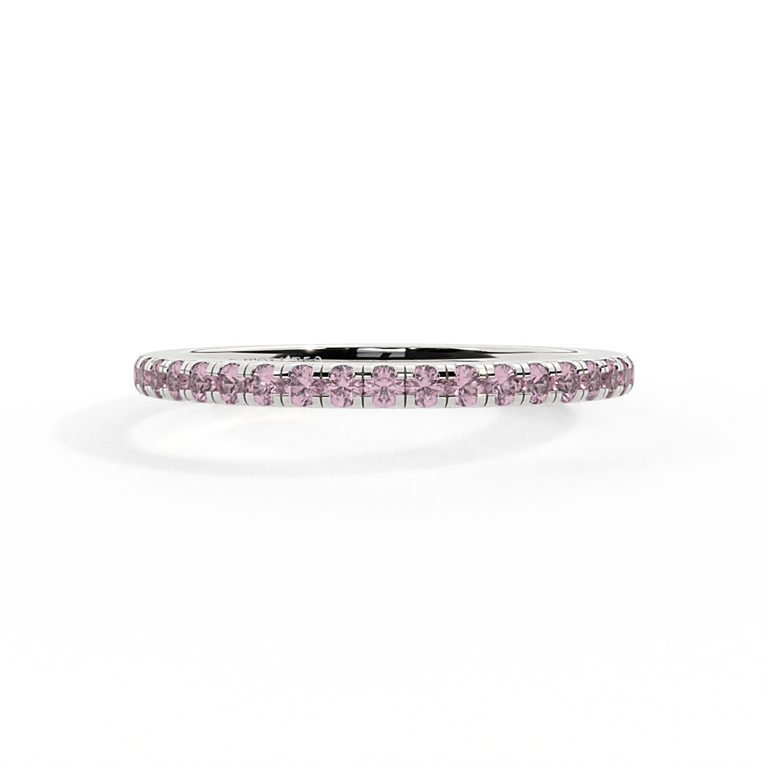 The Eternity, Pink Sapphire, 18K White Gold Ring