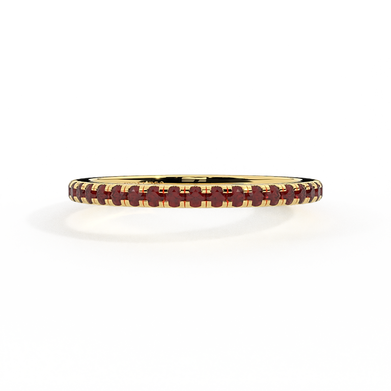 The Eternity Band Garnet 18K Yellow Gold Ring