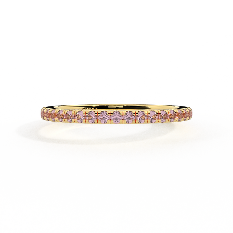 The Eternity, Pink Sapphire, 18K Yellow Gold Ring