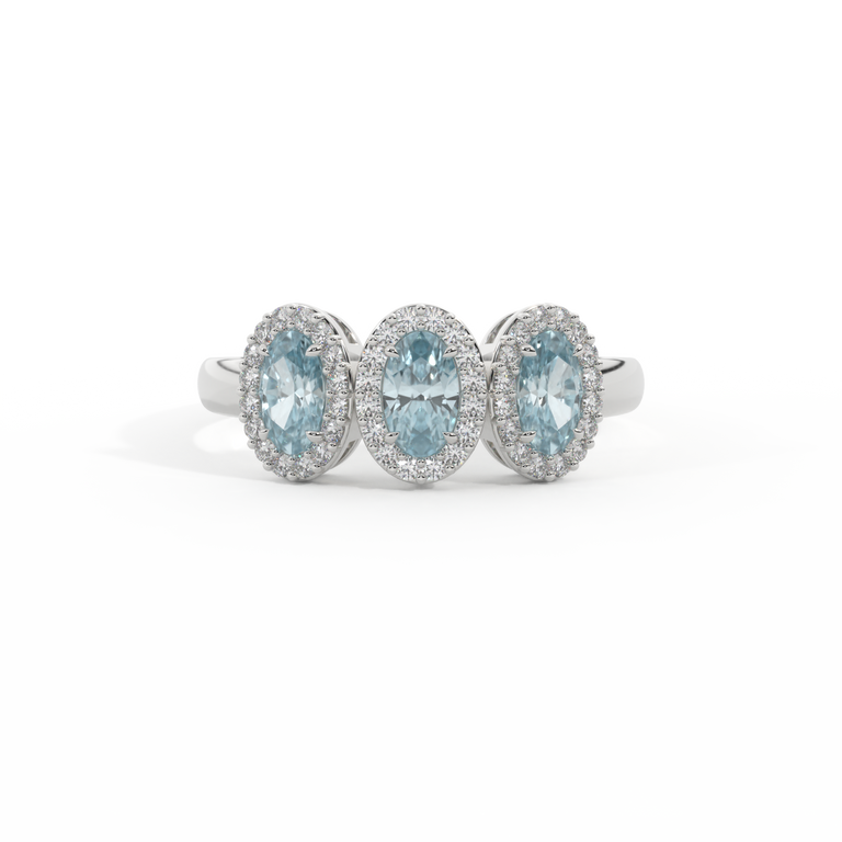 Garland Oval Aquamarine Platinum Ring