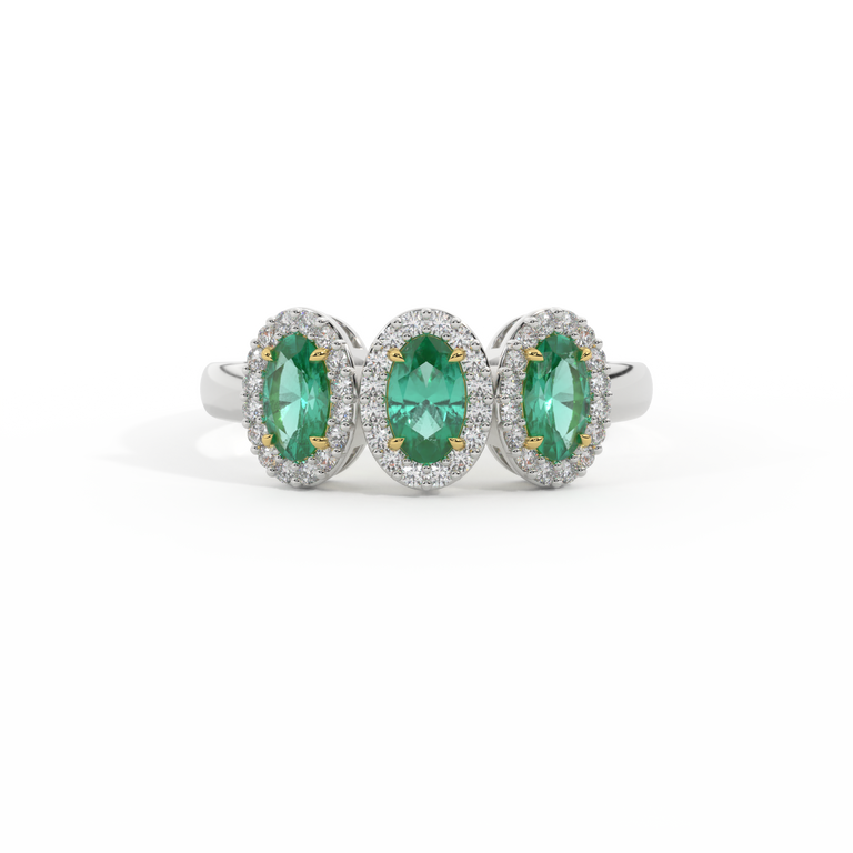 Garland Oval Emerald Platinum Ring