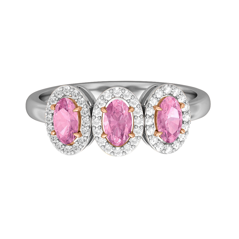 Garland Oval Pink Sapphire Platinum Ring