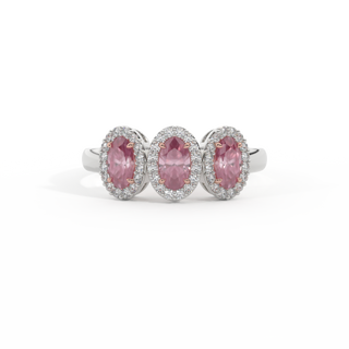 Garland Oval Pink Sapphire Platinum Ring