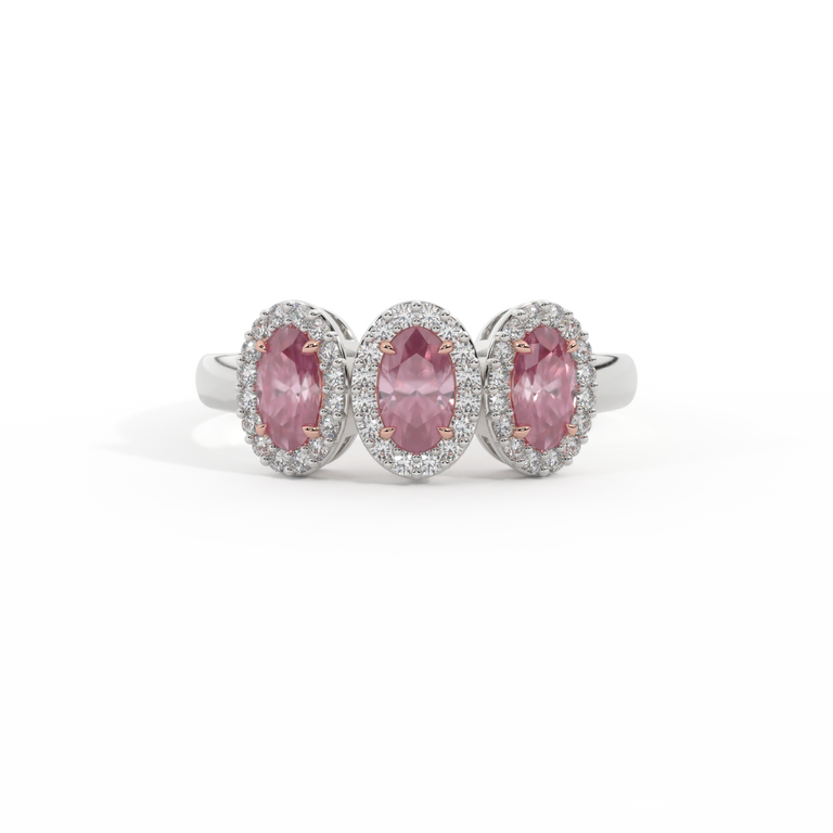 Garland Oval Pink Sapphire Platinum Ring