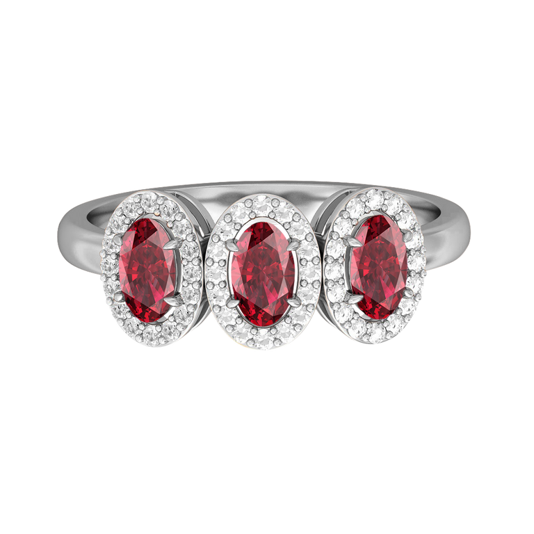 Garland Oval Ruby Platinum Ring