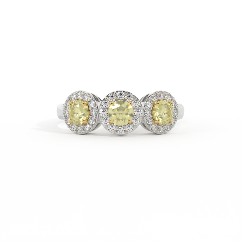 Garland Round Yellow Sapphire Platinum Ring