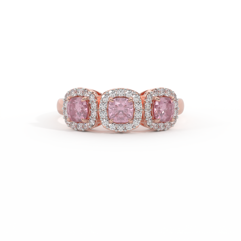 Garland Cushion Pink Sapphire 18K Rose Gold Ring