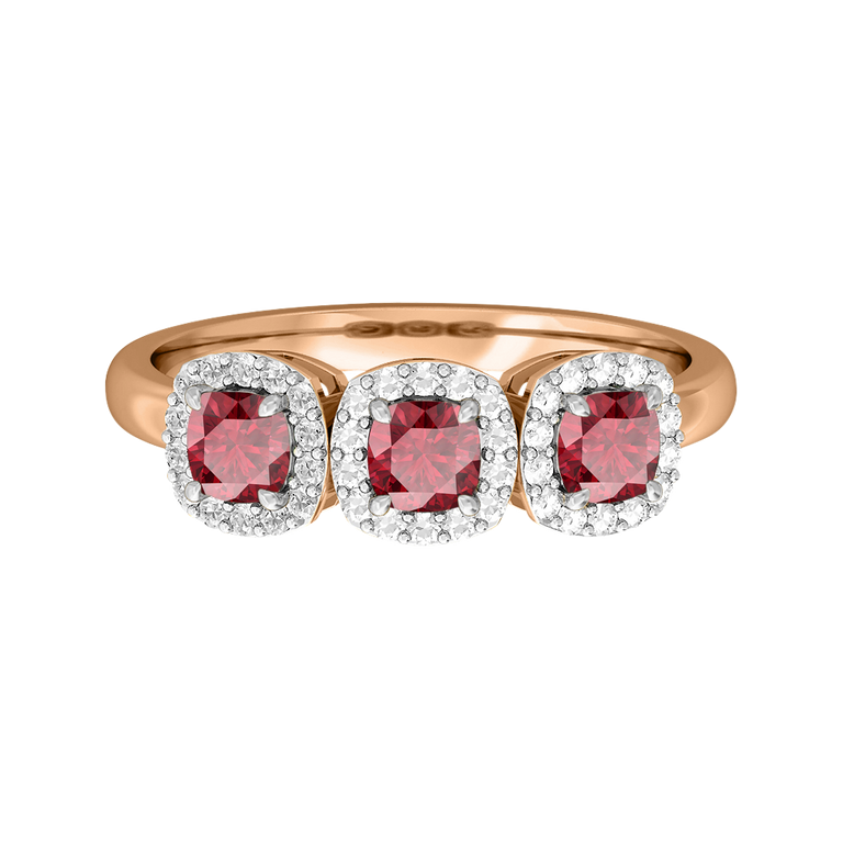 Garland Cushion Ruby 18K Rose Gold Ring