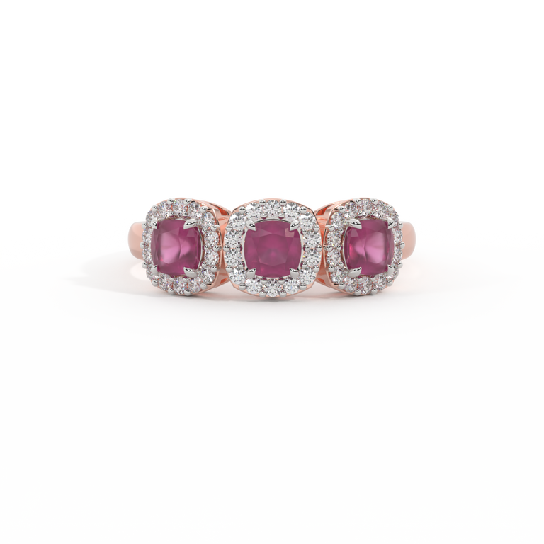 Garland Cushion Ruby 18K Rose Gold Ring