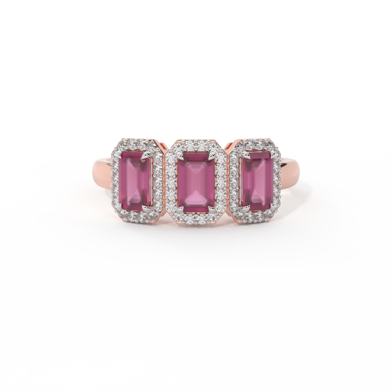 Treasure Box Garland Emerald Ruby 18K Rose Gold