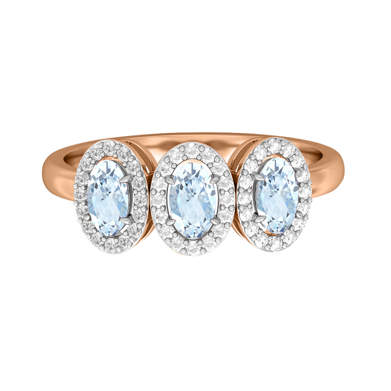 Garland Oval Aquamarine 18K Rose Gold Ring