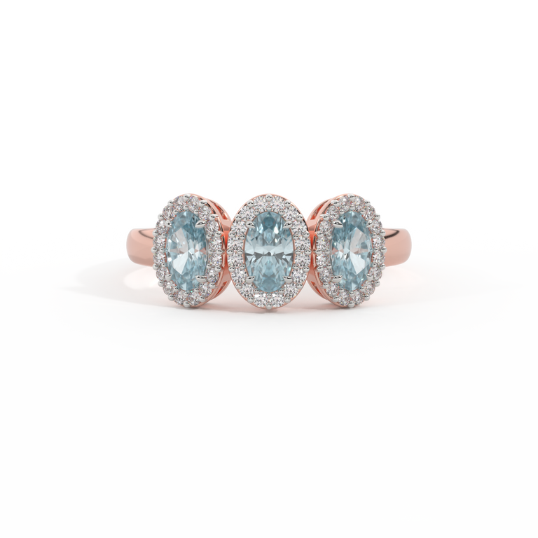 Garland Oval Aquamarine 18K Rose Gold Ring