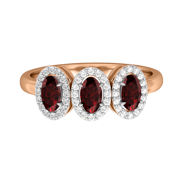 Garland Oval Garnet 18K Rose Gold Ring