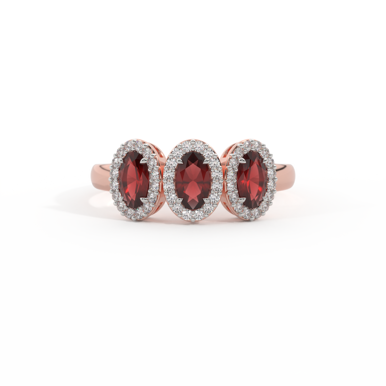 Garland Oval Garnet 18K Rose Gold Ring