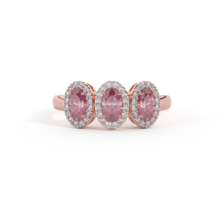 Garland Oval Pink Sapphire 18K Rose Gold Ring