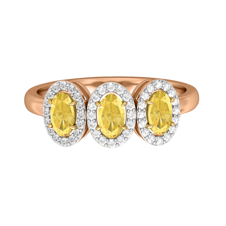 Garland Oval Yellow Sapphire 18K Rose Gold Ring