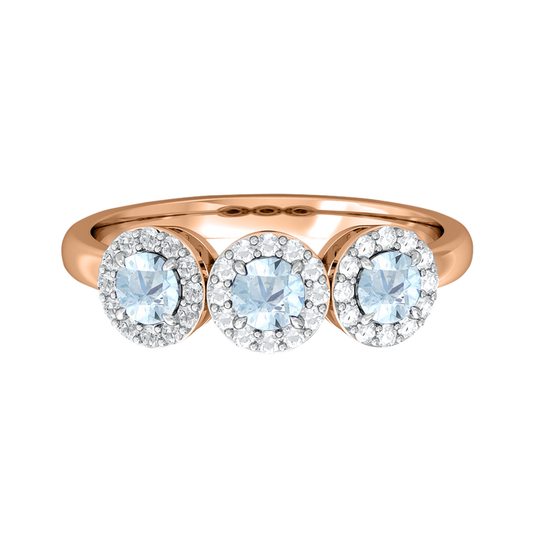 Garland Round Aquamarine 18K Rose Gold Ring