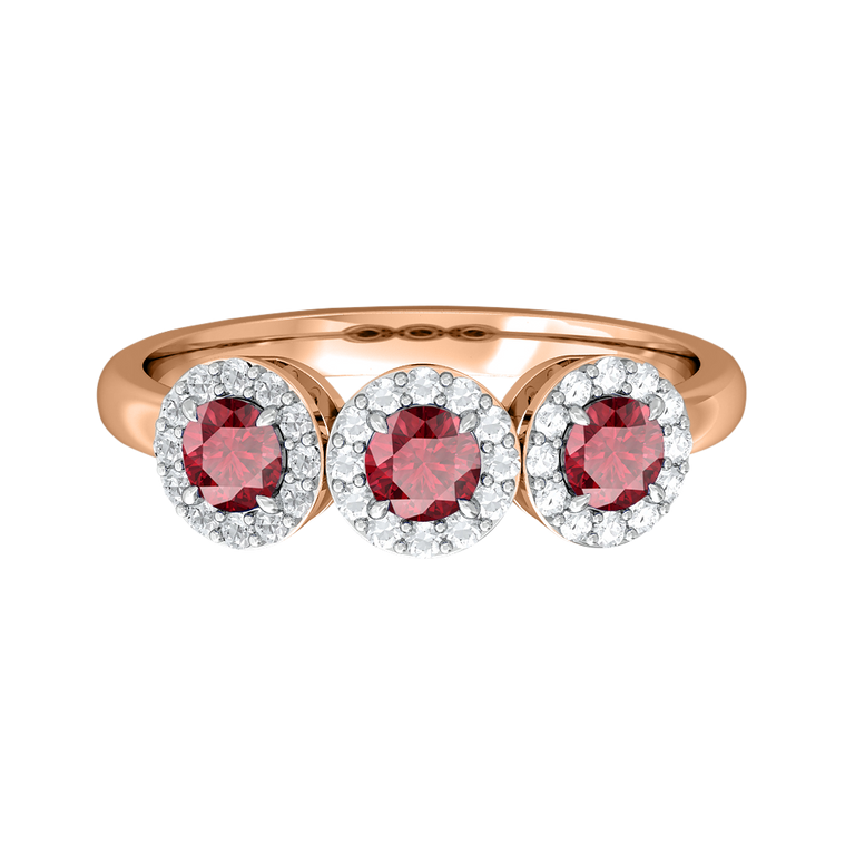 Garland Round Ruby 18K Rose Gold Ring