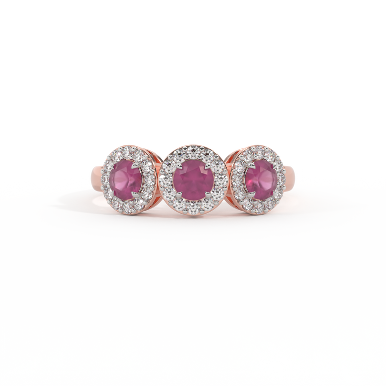 Garland Round Ruby 18K Rose Gold Ring