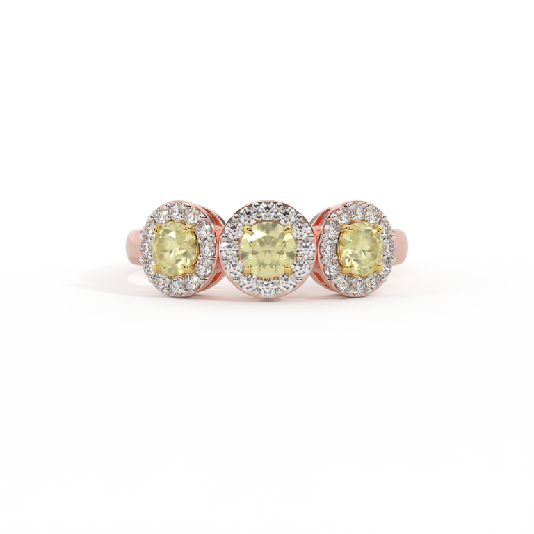Garland Round Yellow Sapphire 18K Rose Gold Ring