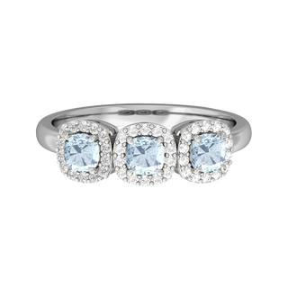 Garland Cushion Aquamarine 18K White Gold Ring