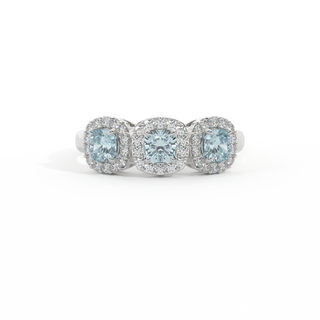 Garland Cushion Aquamarine 18K White Gold Ring