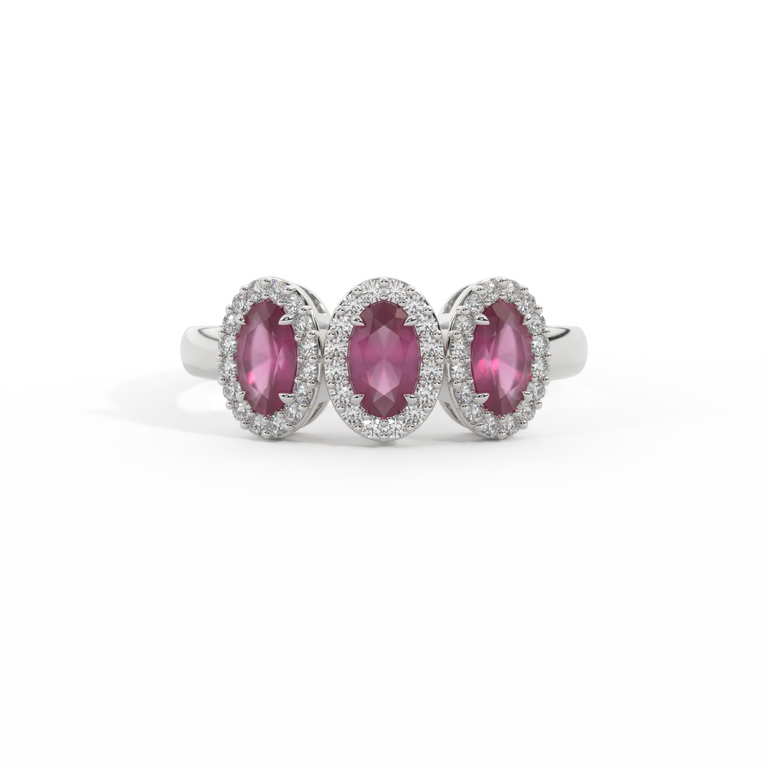 Garland Oval Ruby 18K White Gold Ring