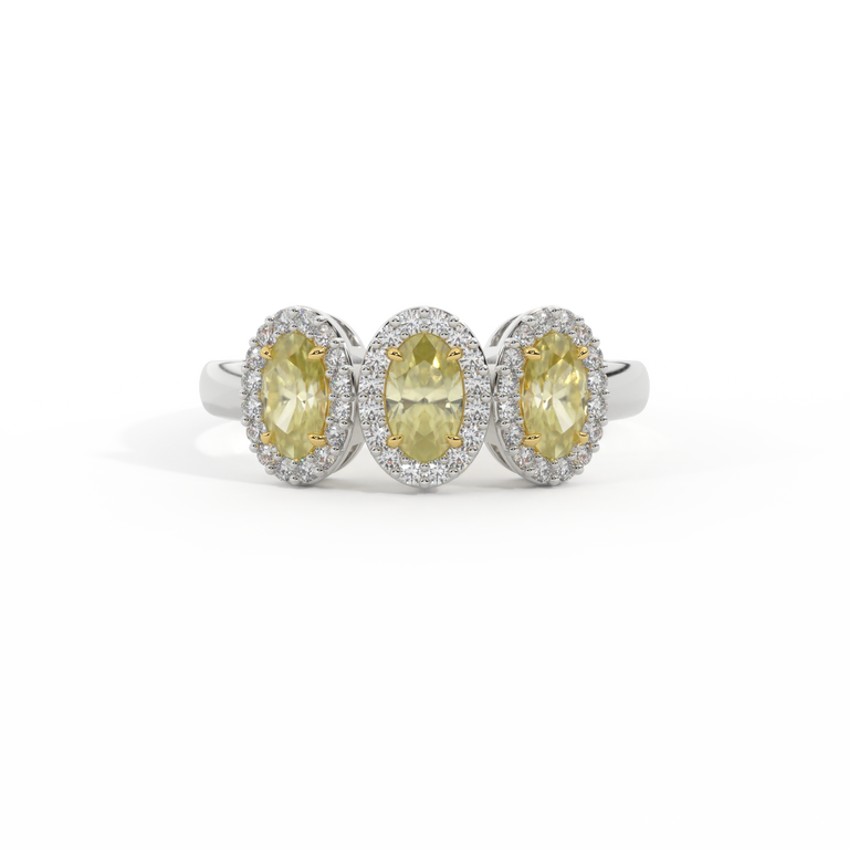 Garland Oval Yellow Sapphire 18K White Gold Ring