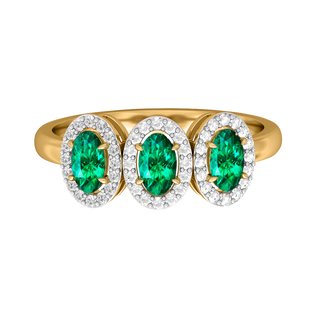 Garland Oval Emerald 18K Yellow Gold Ring