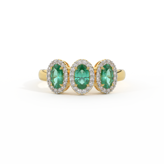 Garland Oval Emerald 18K Yellow Gold Ring