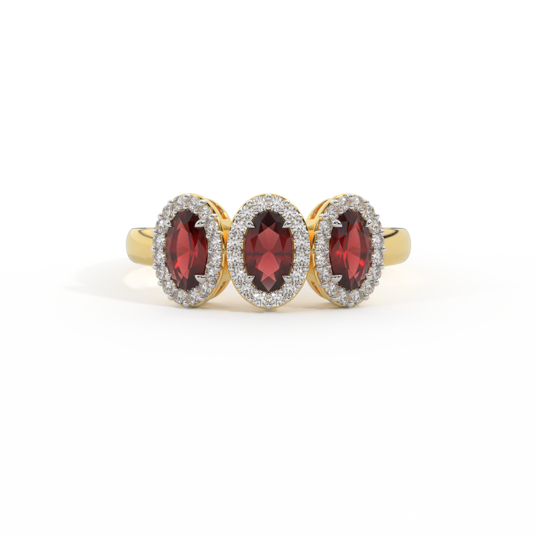 Garland Oval Garnet 18K Yellow Gold Ring