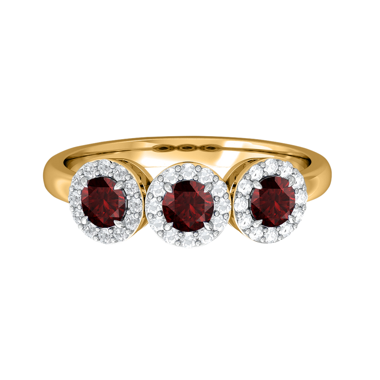 Garland Round Garnet 18K Yellow Gold Ring