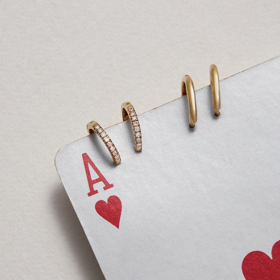Lab Diamond Yellow Gold Huggie Hoops