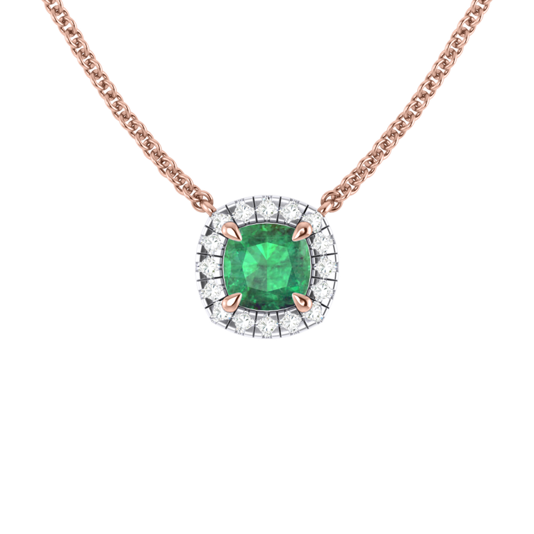 Halo Emerald Necklace