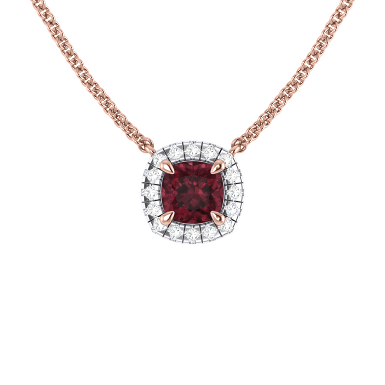 Halo Garnet Necklace