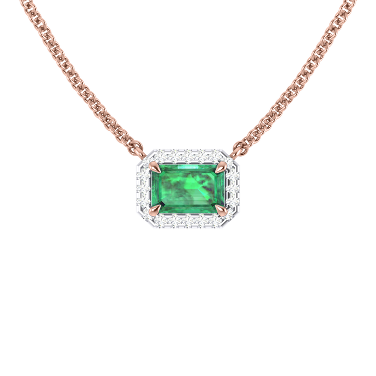 Halo Emerald Necklace