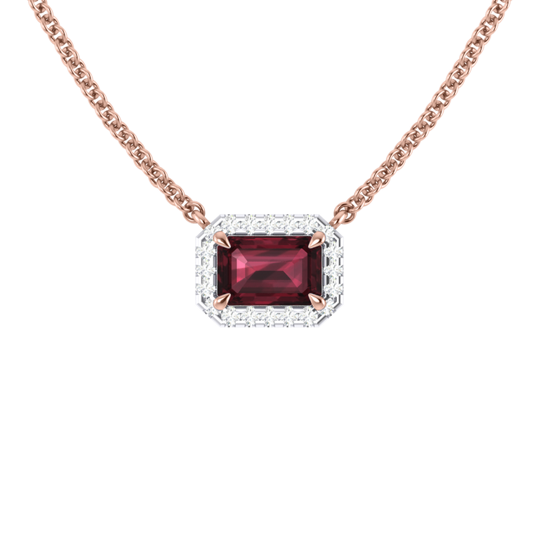 Halo Garnet Necklace